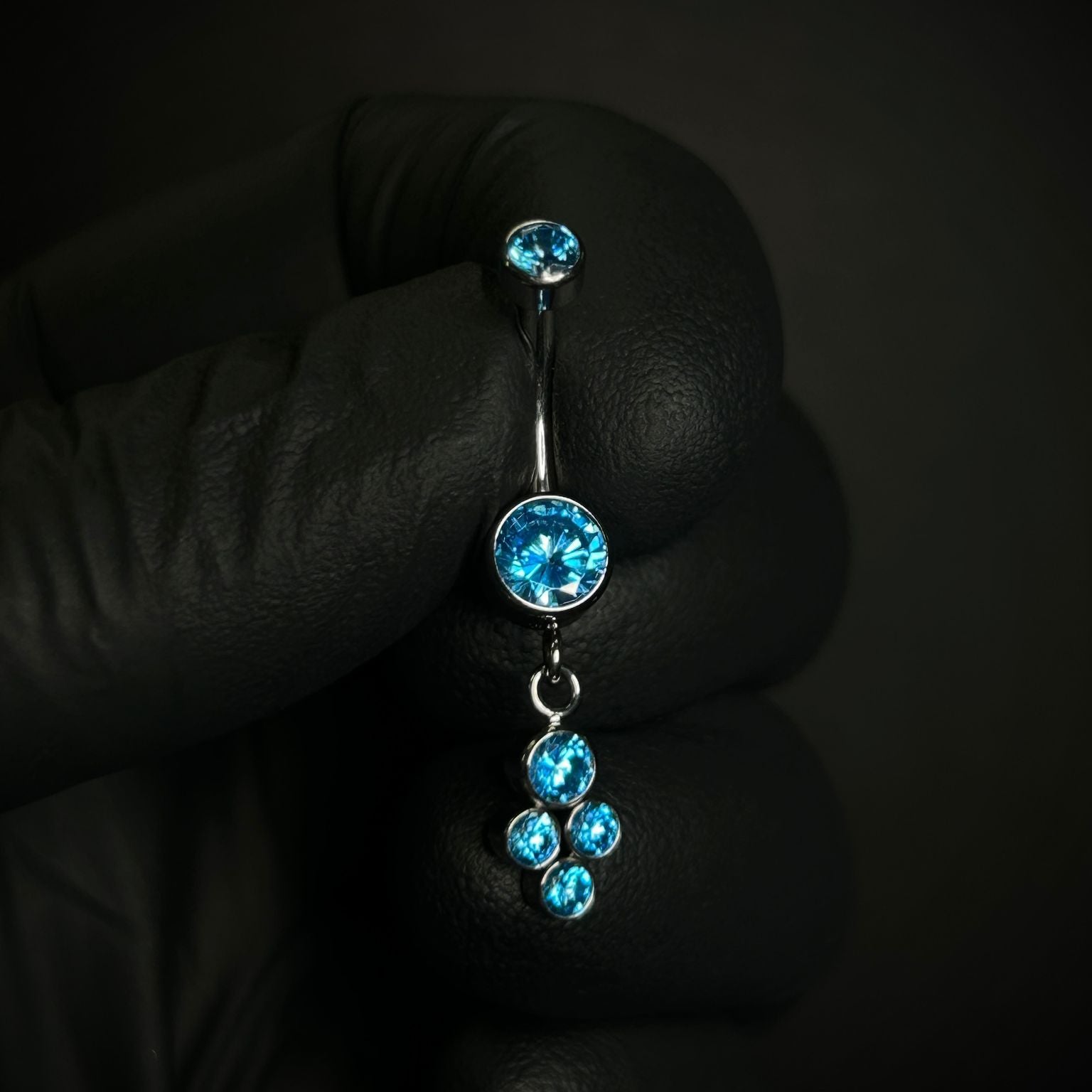 4 Gem Dangle Navel